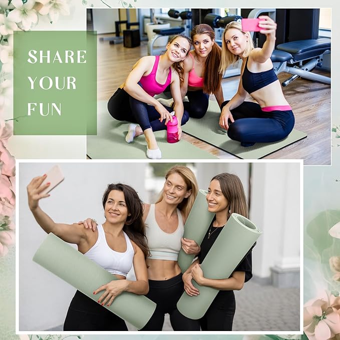 Timgle 6 Pack Yoga Mats Bulk 68 x 24 Inches Non Slip Exercise Yoga Mat 4 mm Thick Anti Slip Tear Resistant Sports Gym for Fitness Stretching Home Workout and Studio