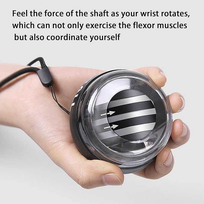 Hand Exerciser Hand Exerciser with Counter Torque Ball Auto-Start Gyroscopic Wrist Exercise Ball Gyroscope Ball Forearm Strengthener Hand Exerciser(Model B has Colored Lights)