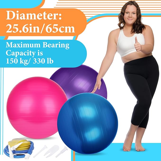 Soulchen 14 Pcs Yoga Pilates Equipment for Women Include Abdominal Roller Wheel 26 Inches Pilate Ball with Pump Exercise Resistance Bands 9.8 Inches Fitness Balls for Home Office Gym Fitness