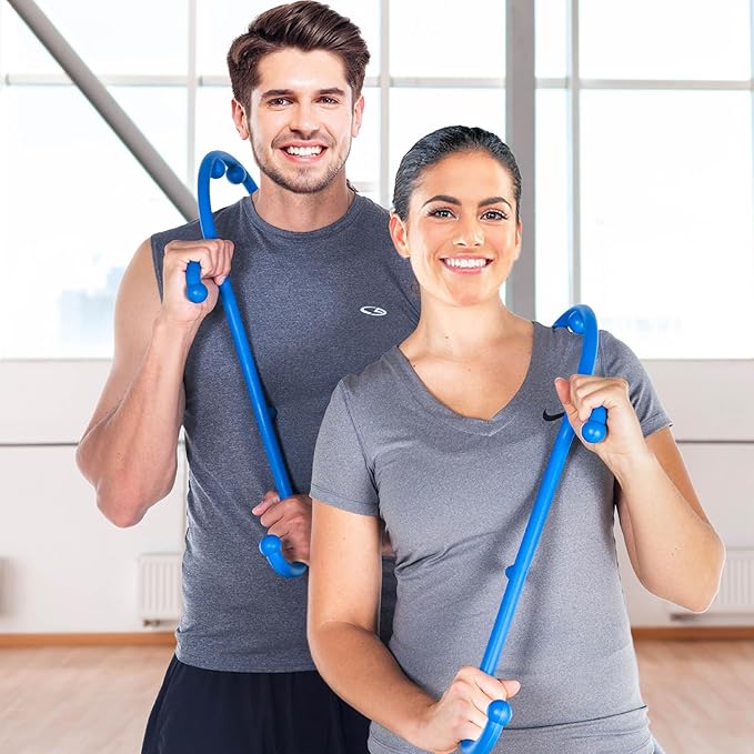 Massage Trigger Point Cane, Body Deep Tissue, Handheld Back, Neck, Shoulder, Leg and Feet Massager Rod, Muscle Release Tool Self Massage Hook Cane for Women & Men, Blue