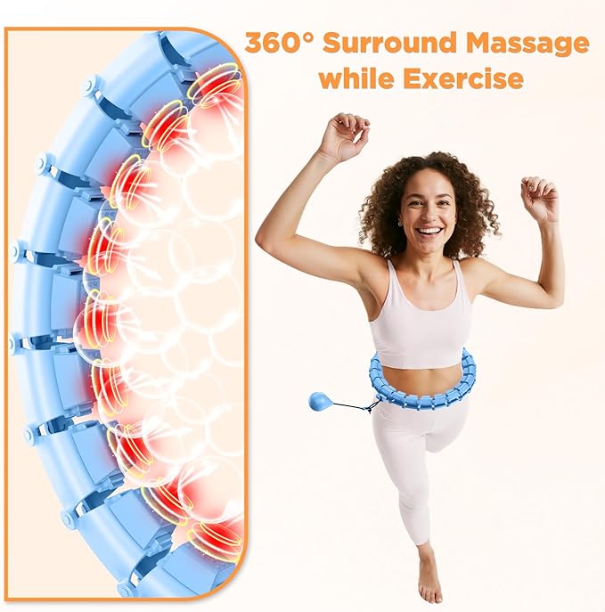 Weighted Hoop Fitness Circle – 32 Detachable Segments, 65-Inch Plus Size, Efficient Home Fitness and Weight Loss for Adults & Women
