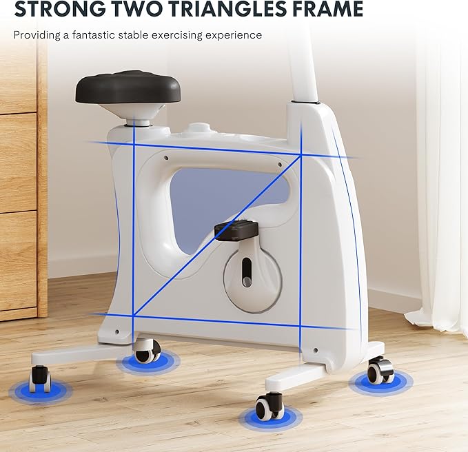 FLEXISPOT Exercise Bike with 2D Desktop, Space Saving Under Desk Bike with Removable Desk, Stationary Bikes Indoor Bikes with 300LBS Heavy Duty 8-Level Resistance Flywheel Optional LCD, V9PRO/V9MAX