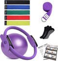 YXILEE Pilates Ring Circle Set - Workout at Home Workout Equipment Women - Booty Bands Stretching Equipment Pilates Mini Exercise Ball for Legs Arms and Thighs