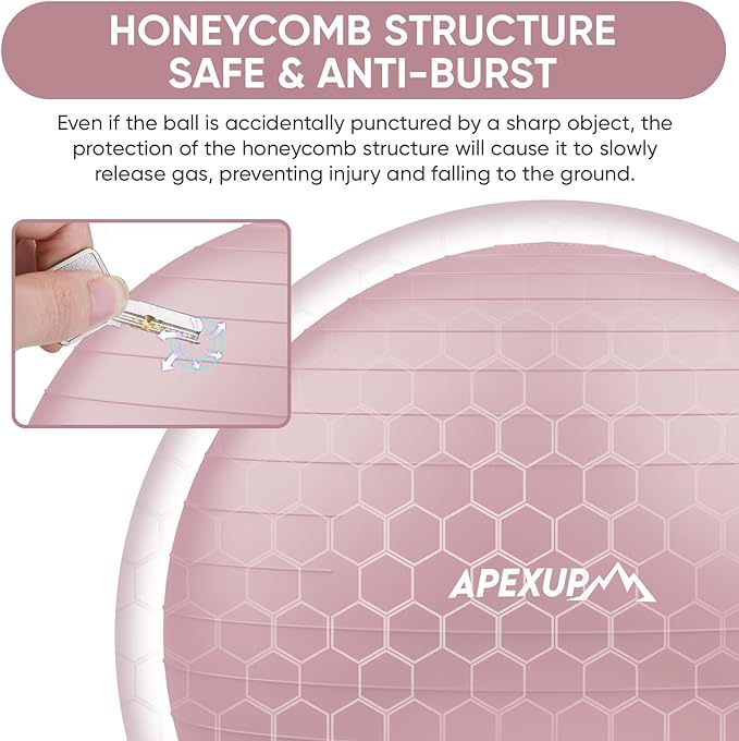 APEXUP Yoga Ball Exercise Ball Anti Slip Heavy Duty for Fitness, Balance & Core Workout