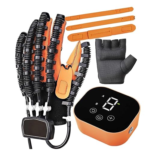 Both Hands Rehabilitation Robot Gloves, 2024 Electric Hand Function Equipment, Stroke Hemiplegia Fingers Recovery Massage Therapy, Finger Robot Rehab Gloves