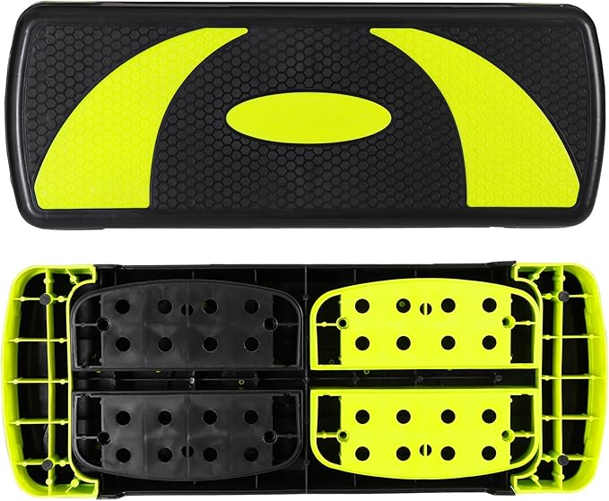 HomGarden Adjustable Workout Aerobic Stepper in Fitness & Exercise Step Platform Trainer Stepper w/Risers Adjust 4"-6''-8''