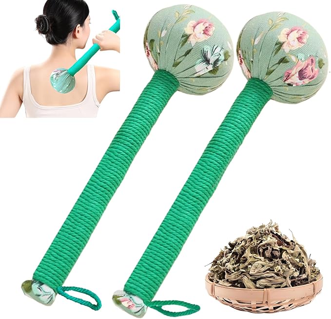 Traditional Moxa Stick Massager - Handheld Mugwort Massage Hammer for Pain Relief, Muscle Relaxation, Acupressure - Ergonomic Grip with US Design Patent