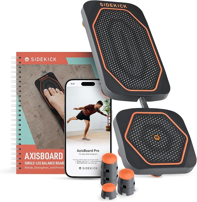 SIDEKICK AxisBoard Pro Balance Board for Foot & Ankle Rehab | Physical Therapy Training System for Ankle Sprains, Achilles Pain & Plantar Fasciitis | Includes PT Guide + Sidekick App