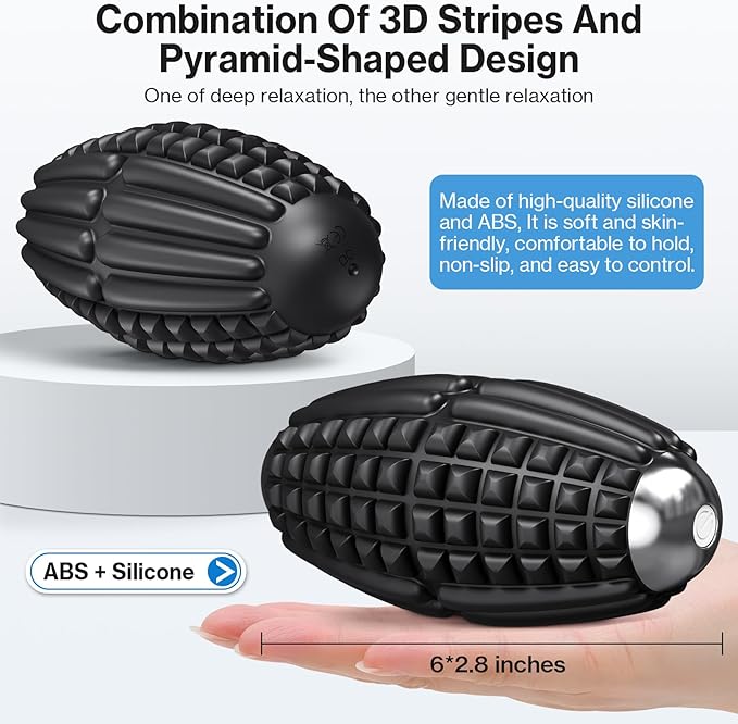 Upgraded Vibrating Massage Ball,4-Speed with Rechargeable,Trigger Point Myofascial Massage Roller Ball for Relieving Muscle Pressure, Electric Massager for Fitness/Yoga/Training (Black)
