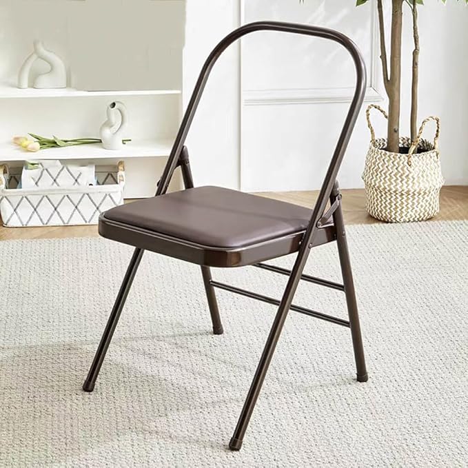 Pilates Yoga Assist Chair - Backless Folding Chair for Abs and Core,Balance Inversions,Flexibility,Strength Training,Brown