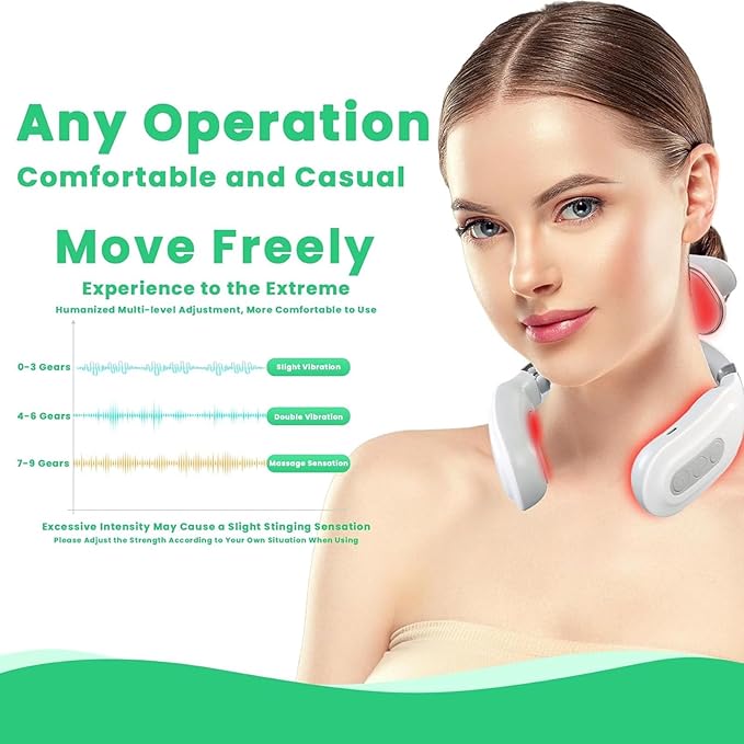 Vitality Magic Pro 2.0 Neck Relaxation Device - Portable Massager with Heat & Vibration Modes