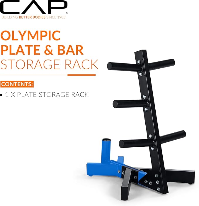 Cap Barbell Olympic Plate Tree Storage Rack, Multiple Colors