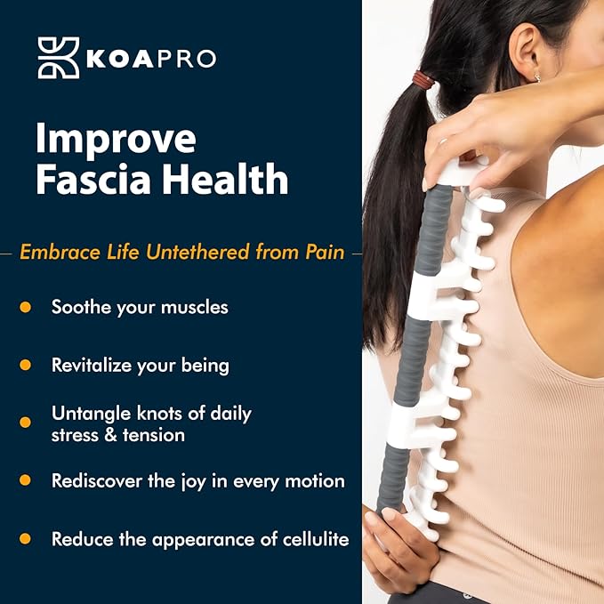 KOAPRO Whole Body Massage Tool - Myofascial Release Tool, Manual Trigger Point and Deep Tissue Massager, Holistic Fascia Health for Cellulite Massage on Legs, Back, and More - Full Body Massage Stick