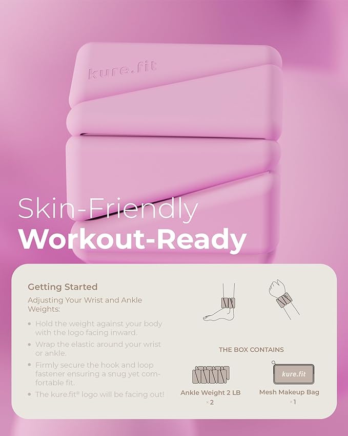 Pilates Weight | Wrist & Ankle Weights for Women | Weighted Bangles | 1LB/ 2LB Each (Set of 2)