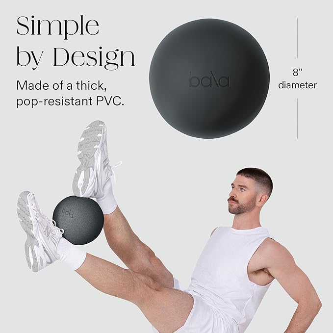 Bala Pilates Ball, Non-Weighted Exercise Ball - Small 8" Yoga Ball for Barre, Stretching, Strength & Core Training - Workout Accessory with Mini Pump for Home Gym & Fitness Routines - 100% PVC