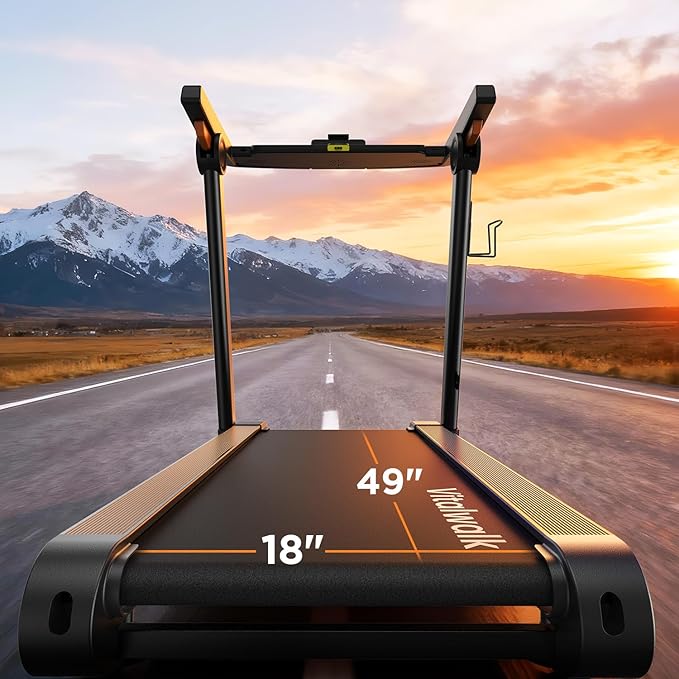 Foldable Treadmill with Auto Incline - Vitalwalk Commercial 48"x18" Wide Running Belt, 20% / 15% Incline, 10MPH, 3.5HP Brushless, Walking Pad Treadmill for Home, Auto Folding, No Installation, 350LBS