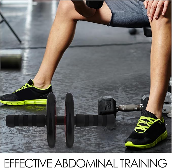 Red Silent Ab Roller Wheel for Women Core Workout Abs Training with Non-slip Grip for Home and Outdoor Fitness Equipment
