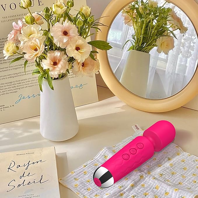 Portable Cordless Body Muscle Massager Multiple Speeds and Modes Neck Relief Waterproof (Rose)