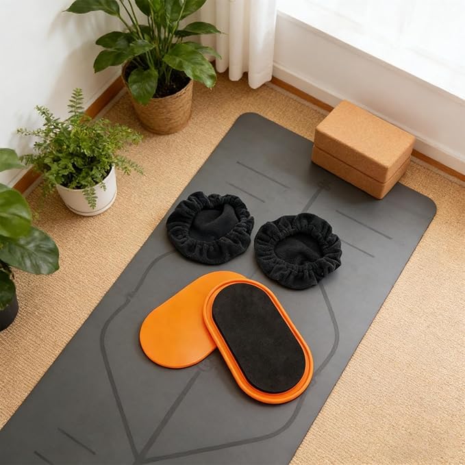 Core Sliders for Home Workouts - Oval Shape Fitness Gliders | Sided Sliding Discs for Carpet, Hardwood Floor Gym, Exercise Slides for Women Men, Indoor Daily Routine, Pilates Equipment