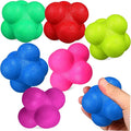6pcs Agility Reaction Balls Hexagonal Fitness Training Equipment for Hand-Eye Coordination Fun Games and Sports Training Green Red Yellow Purple