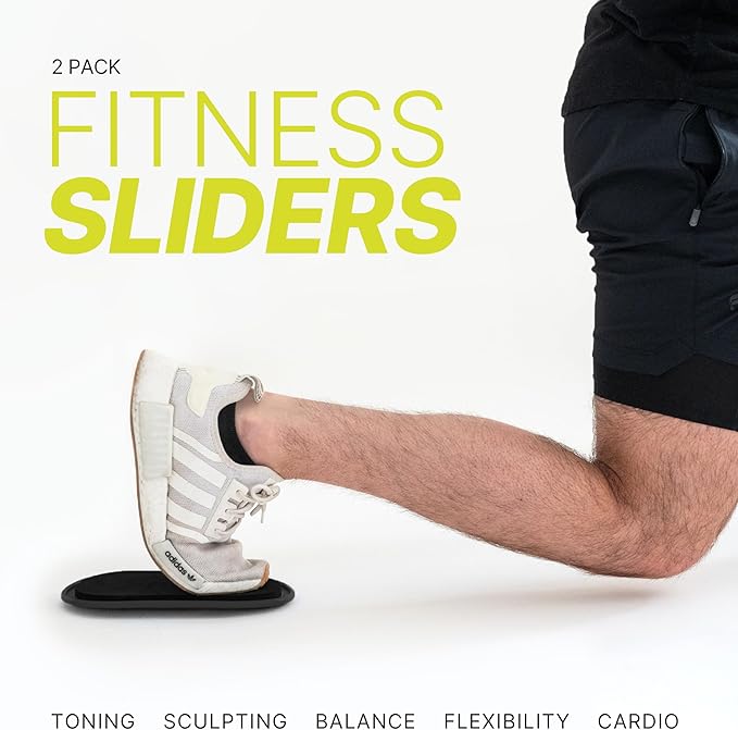 Envirolite Fitness Slider - Conditioning Sliders - Easy to Use on Carpet - Core and Pilates Exercise Equipment - At Home Workout Gear - 9" long x 5" wide x 0.5" thick - Pack of Two