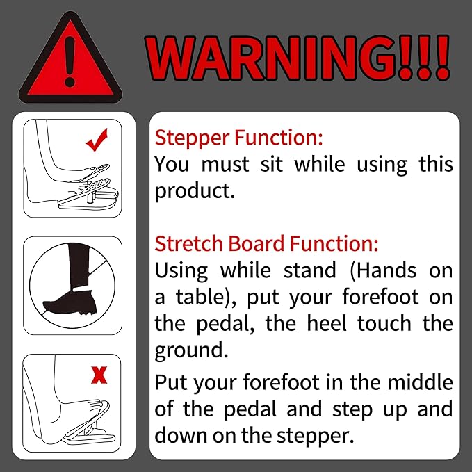 Foldable Leg Exerciser: Portable Foot Pedal Exerciser for Seniors Under Desk Foot Pedal Exerciser Stepper Exercise for Leg Muscles Relieves Varicose Veins Physical Therapy Aid