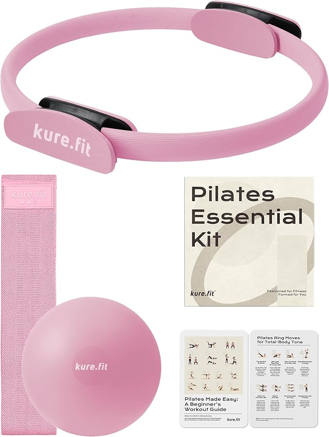 Pilates Kit for Women – Home Pilates Equipment Set with Ring, Ball & Resistance Bands | Pilates Starter Kit with Accessories in Gift Box
