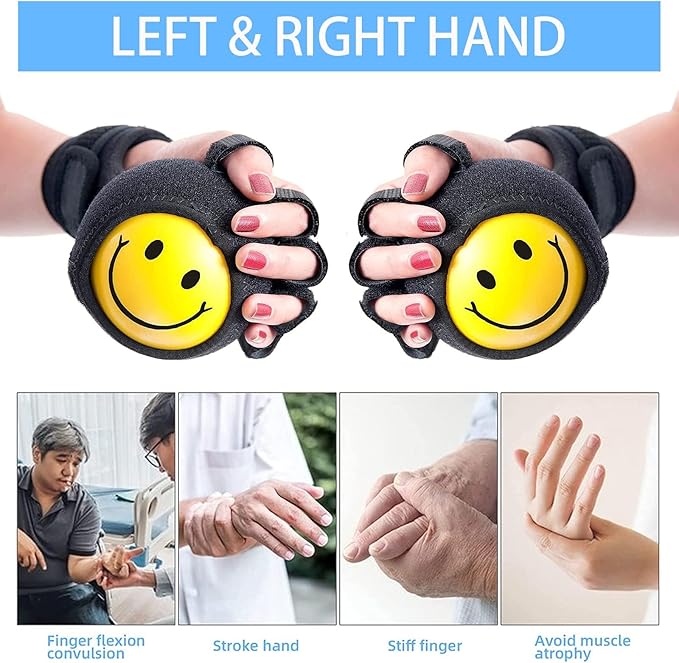 Anti-spasticity Ball Splint Hand Finger for Hand Stroke Hemiplegia Finger Recovery Spasm Dystonia Hemiplegia Finger Training Hand Functional Impairment for Children and Men and Women (Large)