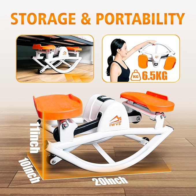 Rocking Steppers for Exercise at Home, the Rock Stepper Side to Side Stepper with 3D Motion & Resistance Bands for Full Body Cardio Workout, Quiet Low-Impact Stair Stepper, 380LBS Loading Capacity