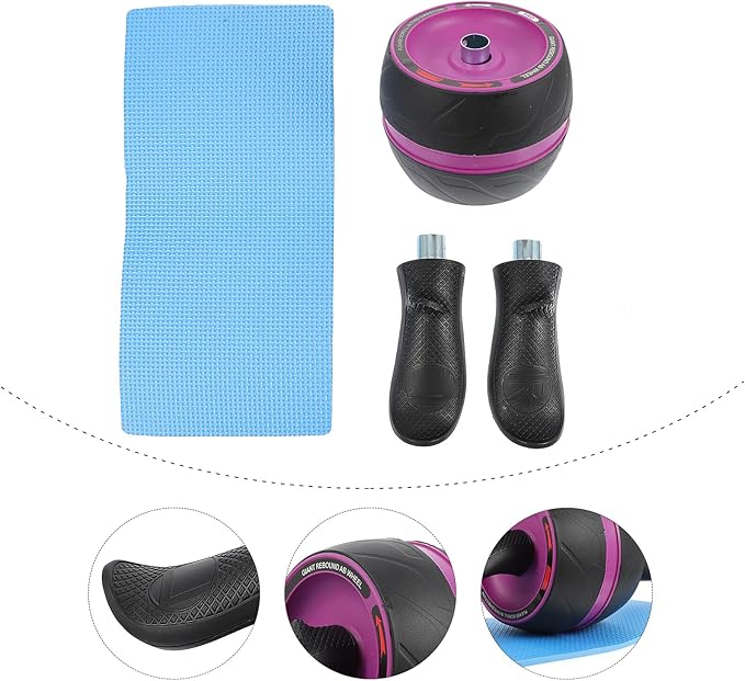 BESPORTBLE Automatic Rebound Ab Roller Wheel for Core Workout with Wide Non-slip Handles Silent Fitness Equipment for Home Gym Strength Training Suitable for Men and Women