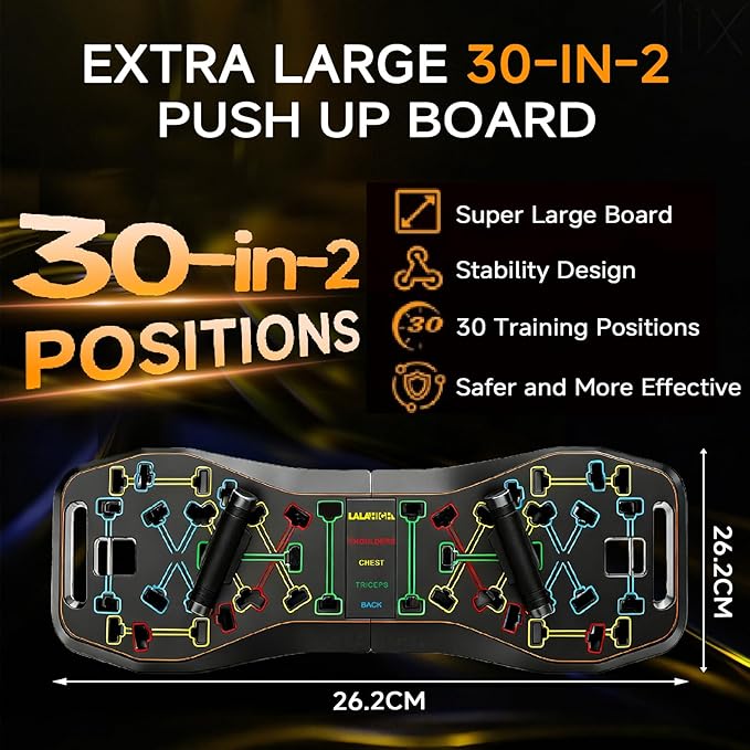 LALAHIGH Push Up Board,36 in 1 Home Gym Equipment with Ab Roller Wheel & Resistance Bands, Portable Foldable Workout Board for Full Body Strength Training Men Women,Gift for Boyfriend