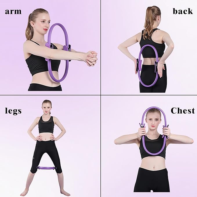 Home Pilates Kit for Women, Essentials Pilates Equipment Set- Pilates Ring, Figure Eight Supports, Mini Ball, Resistance Bands & Accessories for Beginners Workout at Home