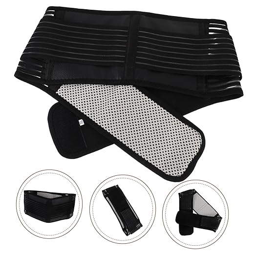 NOLITOY 3pcs Elastic Lumbar Support Magnetic Waist Belt Back Brace Self-heating Support Belt for Men Women Size Xl Double Pull Straps
