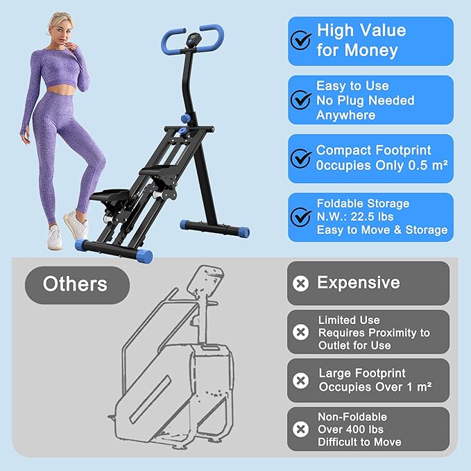 Stair Stepper for Home-Upgrade Vertical Climber Workout Machine for Full-Body Exercise Climber Fitness Equipment with Stable Frame Adjustable Handlebar