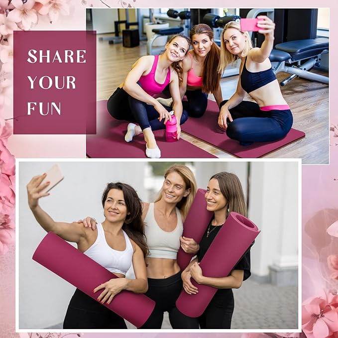 Timgle 6 Pcs 10mm Thick Yoga Mat Bulk, 68 x 24 Inches, Anti-slip Tear-resistant Exercise Mat Adult Kids Gym Mats for Fitness, Stretching, Workout and Studio, Outdoor Yoga, Pilates