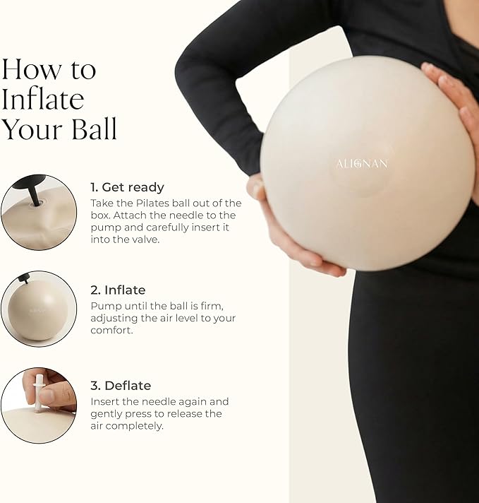 Pilates Kit for Home Workouts with 14” Pilates Ring Pilates 8” Mini Ball with and 3 Booty Bands Set, Pilates Essentials Kit for Women with Guided Workout Video, Home Pilates Equipment, Beige
