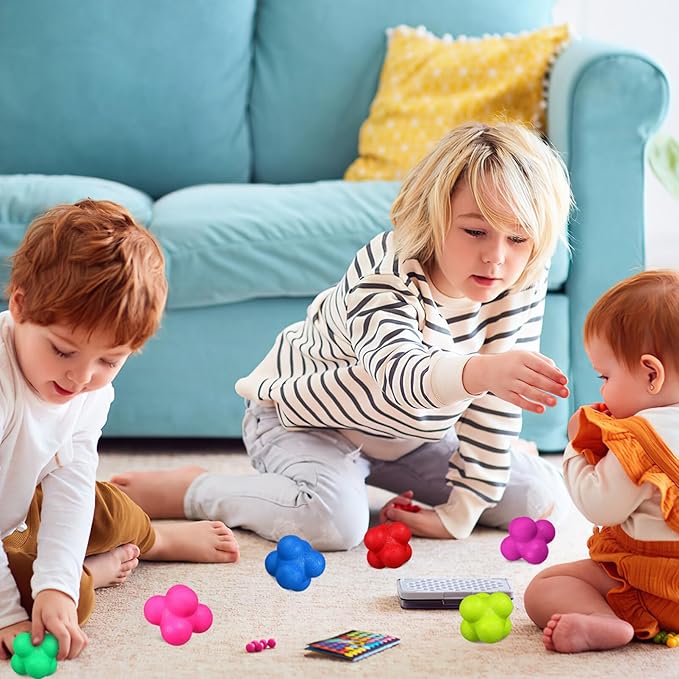 Sosoport 6pcs Agility Reaction Balls Hexagonal Exercise Balls for Training Coordination Fun Games Lightweight Portable Durable Toys for Single Multiplayer Activities