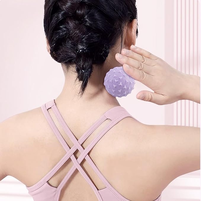 WOVTE Massage Lacrosse Ball Set for Sore Muscles, Shoulders, Neck, Back, Foot, Body, Deep Tissue, Trigger Point, Muscle Knots, Yoga and Myofascial Release