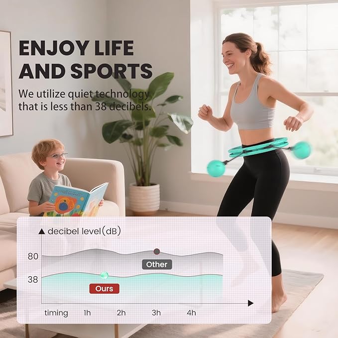 Weighted Hula Infinity Fitness Hoop for Adult Weight Loss, 2 in 1 Smart Fitness Workout Hula Circle Hoops with 26 Detachable Knots, Exercise Fit Hoop Suitable for Women and Beginners