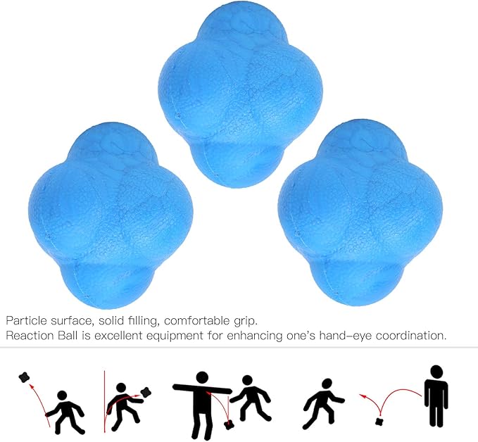 3Pcs Bounce Reaction Balls,Reflexs Ball for Agilitys and Coordination Training