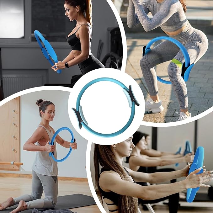 Pilates Ring, Flexible Ring Fitness 14" Yoga Rings Magic Circle with Dual Padded Handles, Fitness Circle for Toning Arms, Thighs/Legs & Core Home Exercise Equipment