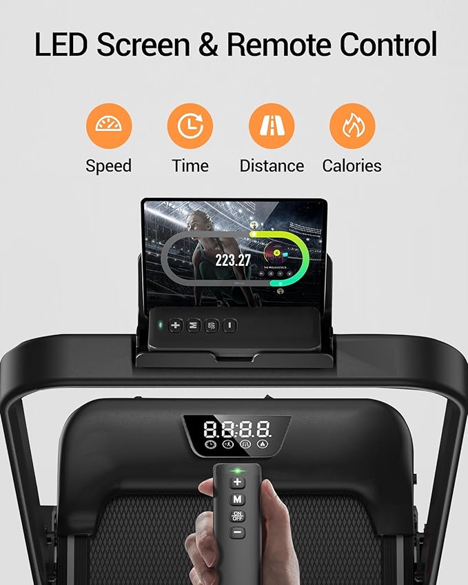 LONTEK 3-in-1 Foldable Treadmill with 300 LBS Capacity, 15% Walking Pad Treadmills for Home and Office, 2.5 HP Under Desk Treadmill with Quiet Brushless