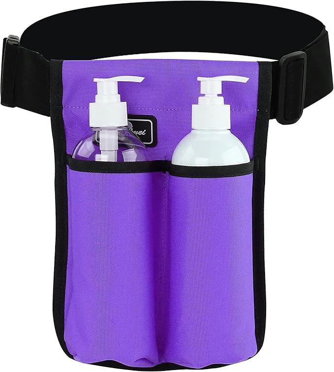 Massage Bottle Bag - Massage Oil Holster for Therapists (Purple)