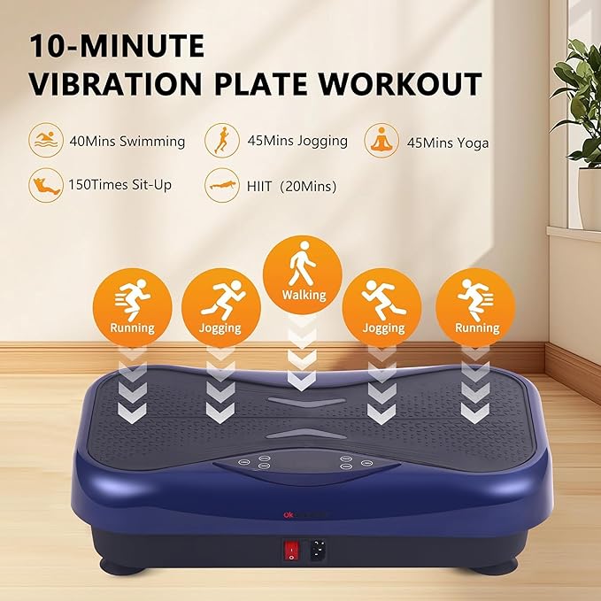 Vibration Plate Exercise Machine Vibration Platform for Weight Loss, Vibration Plate for Lymphatic Drainage Whole Body Power Shaker Home Workout Equipment
