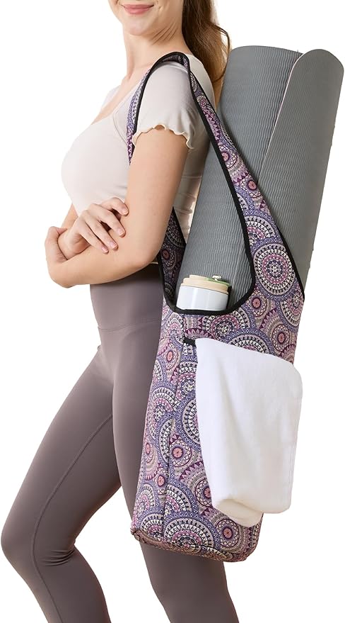 Yoga Mat Bag – Neoprene, Lightweight, Spacious Carrier, Large Zipper Pocket, Ideal for Gym Yoga & Fitness Mats