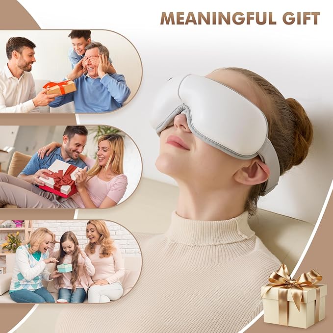 Eye Massager with Light-Blocking Design, 2026 Upgraded Eye Massager with Heat, 5 Modes & 180° Folding Design, Sleep Gift for Office, Travel, Home Use, Portable & Gifts for Women and Men