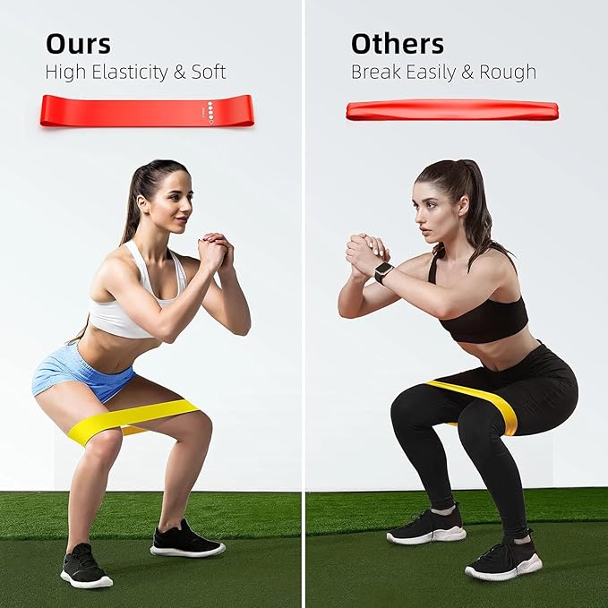 5 PCS Resistance Bands for Working Out, Elastic Exercice Loop Bands for Physical Therapy, Yoga Starter Set of Stretch Bands for Booty Legs, Pilates Flexbands