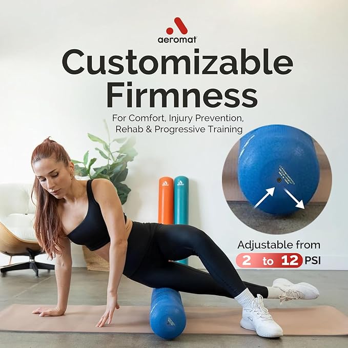 Adjustable Air Roller 2 to 12 PSI Firmness with Pump – Inflatable Fitness, Yoga, and Rehab Roller for Men and Women, Back Roller for Muscle Recovery, Home Gym, Travel, or Physical Therapy – North Sea