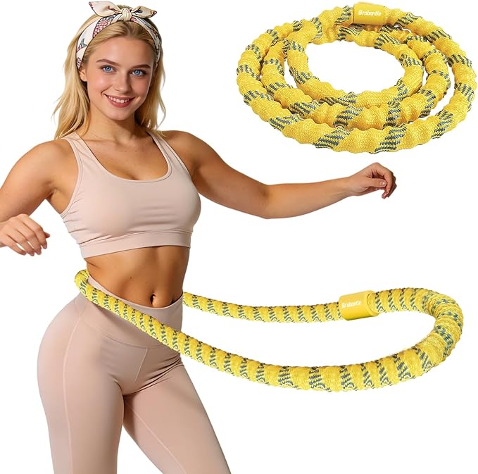Soft Fitness Spring Hoop for Women Weight Loss, 3.3 lbs Weighted Exercise Infinity Hoop, Foldable and Portable Hula Circle Hoops for Home Travel