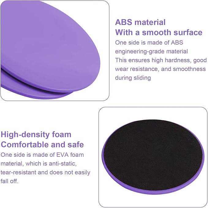 Upgrade Sport Core Sliders for Working Out - Dual Sided Glide Discs for Full Body Workout on Carpet or Hardwood Floor - Fitness & Home Exercise Equipment for Athletes